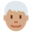 man, medium skin tone, white hair